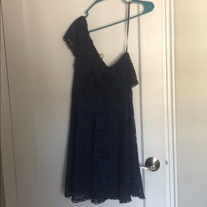 Blue one shoulder dress